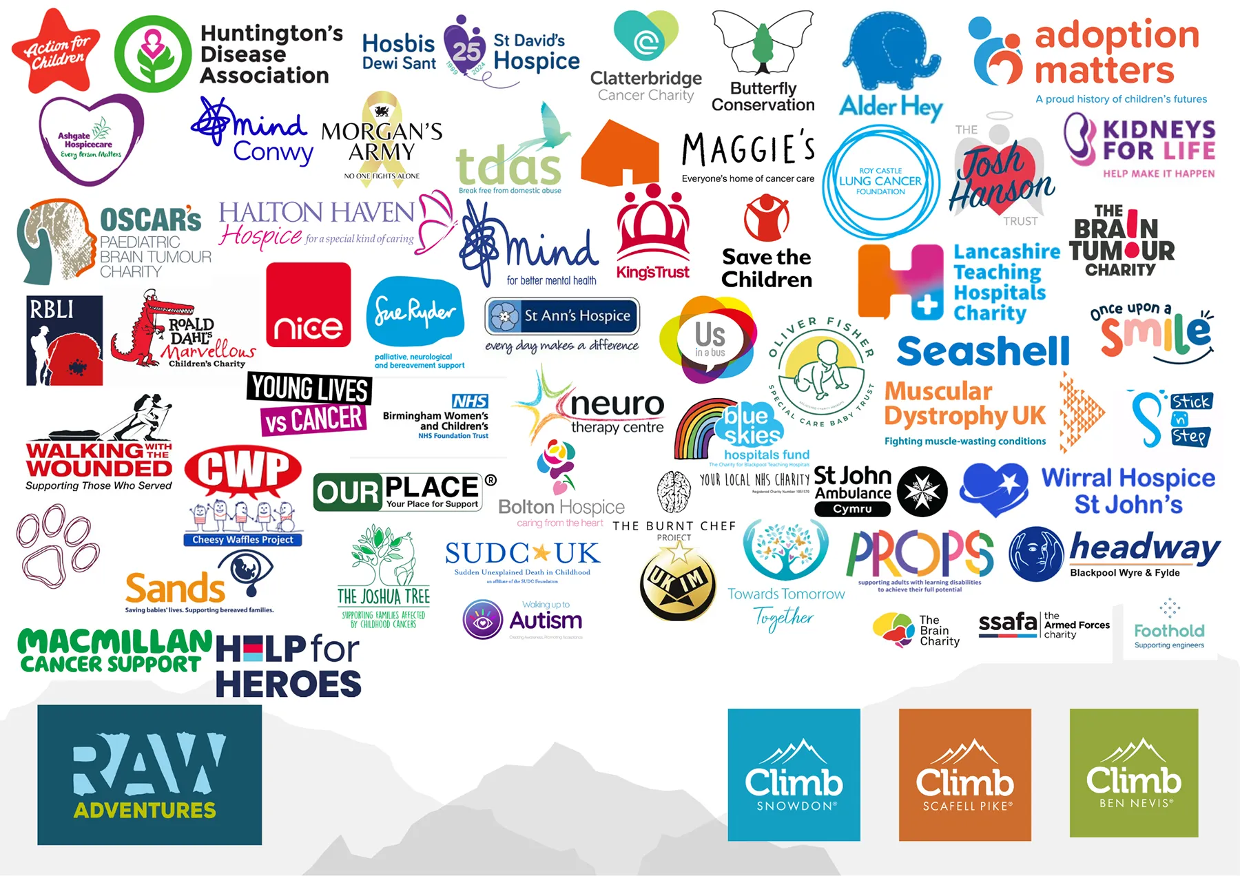 Charity Partner logos - Climb Ben Nevis